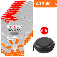 Baterías de Zinc para audífonos tamaño 13 za Rayovac Extra Advanced, paquete de 60, naranja Tab PR48 1,45 V tipo A13 AU-6nhs 2024 - compra barato