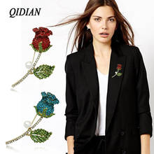QIDIAN Korea Version Hot Sell Exquisite Rhinestone Flowers  Rhinestone Brooches Jewelry Male Female Clothing Accessories Gift 2024 - buy cheap