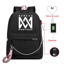 Marcus & martinus-mochila escolar para chicas adolescentes, morral con carga Usb para ordenador portátil, morral de estilo Hip Hop 2024 - compra barato