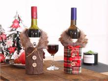 1 шт. льняная Крышка для бутылки вина креативная сумка для шампанского Рождественский Декор для ресторана веселое рождественское красное вино бутылка пылезащитный чехол QA 248 2024 - купить недорого