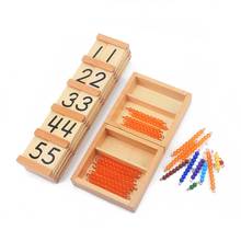 Juguetes de madera para niños en edad preescolar, material Montessori, símbolo lineal y saltador, cuentas doradas y cuentas de colores 2024 - compra barato