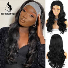 Kookastyle Synthetic Headband Wigs for Black Women Long Body Wave Wigs Glueless Headwraps Hair Omber Blonde/Brown Cosplay Wigs 2024 - buy cheap