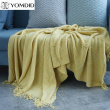 YOMDID Nordic Knitted Throw Thread Blanket Travel Nap Blankets Spring Autumn Sofa Stripe Soft Large Towel Rectangle 130*170cm 2024 - buy cheap