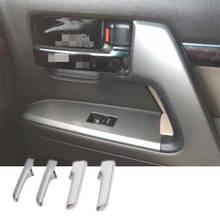 Conjunto de tampa da alça interna do interior cromado, 4 unidades, decoração, acessórios de proteção aplicáveis para toyota land cruiser lc200 2016 2024 - compre barato