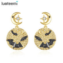 LUOTEEMI Moon and Star Classic Drop Earrings Animal Bat Fashion Jewelry for Women Round Vintage Dangle Earrings 2024 - buy cheap