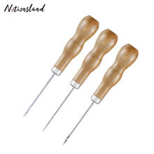 3pcs Gourd Shape Awl Leather Sewing Awl Wood Handle Awl Pin Punching Hole Maker Stitching Sewing Tool 2024 - buy cheap