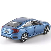 Carro de brinquedo para crianças, simulação 1: 32, honda civic, porta aberta, modelo de carro de brinquedo, ornamento, presente de aniversário, natal, ano novo, carro azul 2024 - compre barato