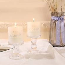 3.4 / 4.5 / 5.5 inch Glass Candle Holders for Taper Candle Tealight Candlestick Holder for Wedding or Home Decoration 2024 - buy cheap