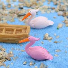 2pcs Romantic Lover Swan Couple Ornament Mini Garden Home Decor Terrarium Figurines Fairy Garden Miniatures Crafts 2024 - buy cheap