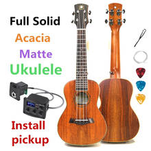 Ukulele 23 дюйма полностью цельная концертная Акация матовая Мини электрическая акустическая гитара 4 струны Ukelele гитары ra высокое качество 2024 - купить недорого