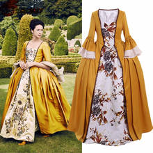 Costumebuy Outlander Claire Randall Tudor Marie Antoinette Rococo Baroque Victorian Ball Gown Women Yellow Dress Custom Made 2024 - buy cheap