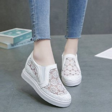 2021 New Fashion Comfortable Women Shoes Casual Shoes Ballet Flats Platform Shoes  Lace Slip on Walking Shoes White Sneakers 2024 - buy cheap