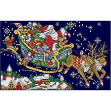 Santa Claus is coming patterns Counted Cross Stitch 11CT 14CT DIY Cross Stitch Kits Embroidery Needlework Sets home decor 2024 - buy cheap