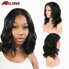 13x4 Short Bob Lace Front Wigs Human Hair Natural Wave Indian Remy Natural Black Pre Plucked Bleached Knots For Women 2024 - buy cheap