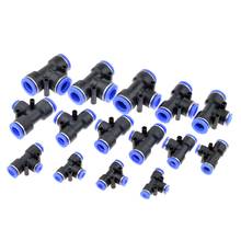 3 Way T shaped Tee Pneumatic 10mm 8mm 12mm 6mm 4mm 16mm OD Hose Tube Push In Air Gas Fitting Quick Fittings Connector Adapters 2024 - buy cheap