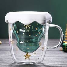 300ml Christmas Heat Resistant Double Wall Tea Coffee Glass Cup Mug Drinkware Xmas Gift Holiday Household Items 2024 - buy cheap
