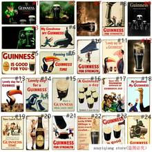 Guinness для прочности металла живопись плакат ретро пиво реклама металл оловянные знаки Паб Бар домашний Декор стены искусства железная табличка 2024 - купить недорого