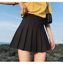 2021 New Women Pleated Skirt Solid Color Fashion High Waist Elastic Mini Short Dress for Summer and Spring y2k kawaii юбка 2024 - buy cheap