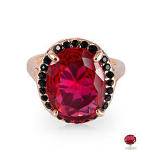 Anel com pulseira feminino dourado, anel feminino de cristal vermelho, novo presente de festa na moda, joia 2024 - compre barato