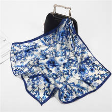 Small Silk Neck Scarf Blue and White Porcelain Kerchief Women 60*60 Hijab Scarfs Female Shawls Bags Scarves Lady Bandana Foulard 2024 - buy cheap