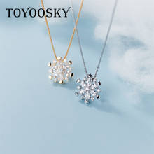 925 Sterling Silver Cubic Zirconia Snowflake Pendant Necklace CZ Necklaces Christmas Jewelry for Women 2024 - buy cheap