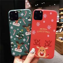 USLION Christmas Cartoon Deer Case For iPhone 12 11 Pro XS Max XR X SE 2 2020 Silicone Cover For iphone 7 8 6 6S Plus 7Plus 5S 2024 - buy cheap