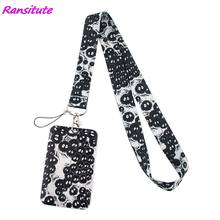 Ransitute R1719 Black Briquettes Cartoon Style Anime Lovers Key Chain Lanyard Neck Strap For USB Badge Holder DIY Hang Rope 2024 - buy cheap