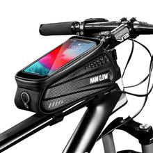Велосипедная водонепроницаемая сумка, держатель для телефона с сенсорным экраном, светоотражающая передняя рама для горного велосипеда, водонепроницаемые аксессуары 2024 - купить недорого