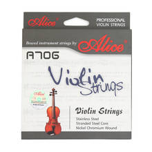 Alice profissional a706 cordas de violino encalhado núcleo aço inoxidável importado um conjunto para violino tamanho 4/4 3/4 1/2 1/4 1/8 2024 - compre barato