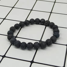 Natural Stone Beads Buddha Black Lava Stone Yoga Meditation Braclet For Men Women Hand Jewelry Homme Unise 2024 - buy cheap