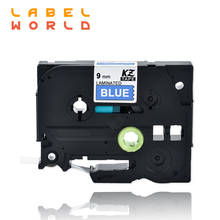 Label World-Cinta adhesiva blanca sobre azul, 6/9/12mm TZe-515/525/535, Compatible con brother p-touch TZ cinta de etiquetas para Tze 2024 - compra barato