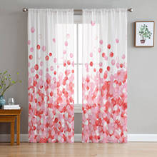 Cortinas de tule com balão bolha rosa para quarto, cortinas modernas voile para decoração de casa, cortinas de janela 2024 - compre barato
