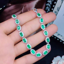 KJJEAXCMY fine jewelry 925 sterling silver inlaid natural emerald luxury girl new hand bracelet support test Chinese style 2024 - buy cheap