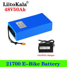 Литиевый аккумулятор LiitoKala для электрического велосипеда, 48 В, 50 Ач, 21700 13S10P, батарея BMS для электровелосипеда 1000 Вт, 1500 Вт, 2000 Вт, 2500 Вт, 20A, 30A, 50A 2024 - купить недорого