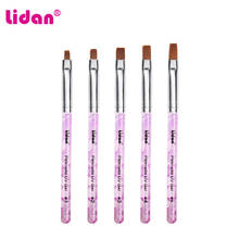 Lidan 5pcs/set Acrylic Nail Art Brush Set UV Gel Polish Painting Drawing Pen Phototherapy Flat Brushes DIY Manicure Tools Kit 2024 - buy cheap