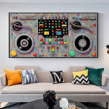 Colorful Abstract Graffiti art Canvas Painting Music Instrument Art Posters and Prints Wall Art Pictures For Living Room Decor 2024 - buy cheap