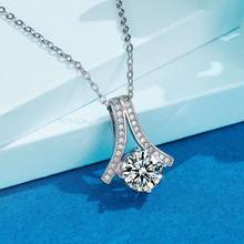 inbeaut 925 Silver Pass Diamond Test Past 2 ct D Color Moissanite Bowknot Pendant Necklace Excellent Moissanite Collarbone Chain 2024 - buy cheap