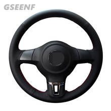 Car Steering Wheel Cover For Volkswagen Golf 6 Mk6 VW Polo MK5 2010-2013 Black Hand-stitched Comfortable Artificial Leather 2024 - buy cheap