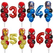 12Pcs Spiderman Head Balloon Number Inflatable Helium Iron Man Captain America Balloons Birthday Party Decoration Kids Toy Balls 2024 - buy cheap