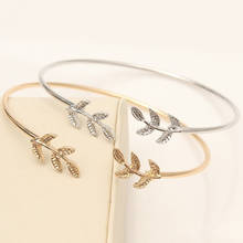 Pulseras simples chapadas en oro y plata para mujer, brazaletes abiertos populares, regalos de joyería femenina 2024 - compra barato