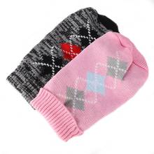 Новый свитер для собак стильная одежда для домашних животных розовый черный вязаный свитер для собак малого и среднего размера 2024 - купить недорого