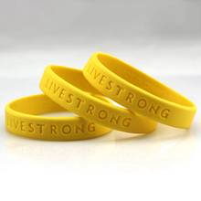Yellow Color Live Strong Hologram Silicone Bracelet Men Women Power Rubber Wristband Outdoor Sports Bangle Accessories Gifts 2024 - buy cheap