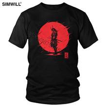 Cool Samurai Spirit T Shirt Men Brand Short Sleeve Cotton Tee Top Red Sun Japanese Armor Warrior T-shirt Oversize Classic Tshirt 2024 - buy cheap