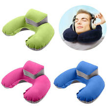Hot Inflatable Travel Neck Pillow Soft Air U Shaped Car Head Rest Support for Travel Office Nap Head Rest Cushion Neck Pillow 2024 - buy cheap