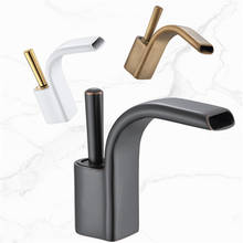 LIUYUE Basin Faucets Black/Gold Brass Bathroom Penguin Style Design Waterfall Basin Faucet Cold Hot Water Crane Sink Mixer Taps 2024 - buy cheap