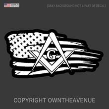 Personalized stickers 2 Freemason American Flag USA Distressed Masonic Mason Compass Sticker Decal 4" Waterproof Vinyl Decals 2024 - buy cheap