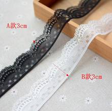 Hot Sale 3 Meters Black White Quality Beautiful Mesh Lace Embroidered Lace Trim DIY Doll Accessories 3cm 2024 - buy cheap