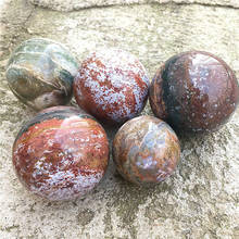 Bolas de cristal de jaspe del océano Natural, artesanía tallada de cristal curativo, Chakra, Reiki, decoración del hogar 2024 - compra barato