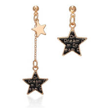 Creative Asymmetric Korean Earrings Gold Star Long Charming Women's Earrings Fashion Party Jewelry 2024 - buy cheap