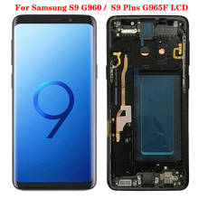 UPER AMOLED S9 с рамкой для Samsung Galaxy S9 Plus LCD S9 G960F S9 Plus G965F дисплей сенсорный экран в сборе с черной точкой 2024 - купить недорого